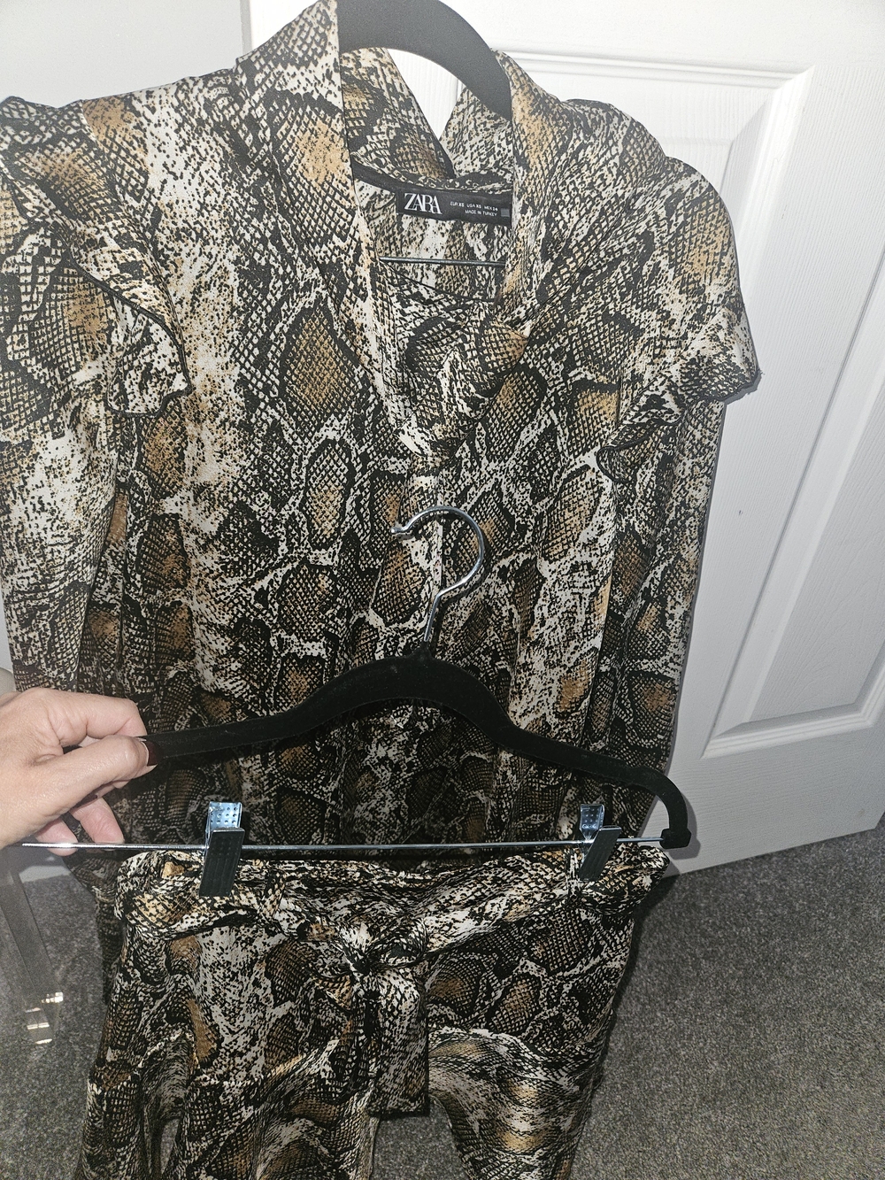 Zara Brown and Cream Snake-Print Reptile Pet Accessory Cover